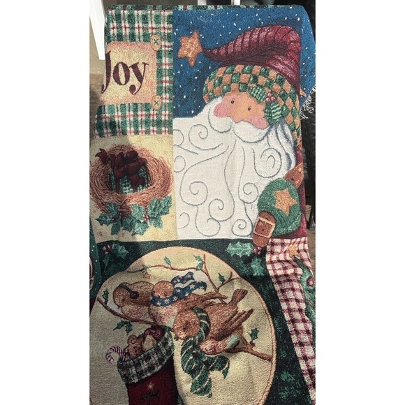 VICKY HOWARD HAPPY HOLIDAYS CHRISTMAS BLANKET / THROW - Picture 2 of 5